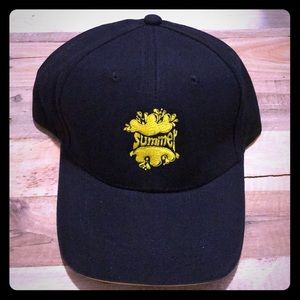 Black Baseball Cap SUMMER w Buckle OS New